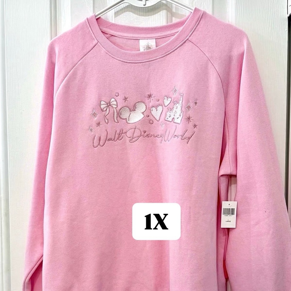 2025 Disney Parks Pink Sweatshirt 1X New